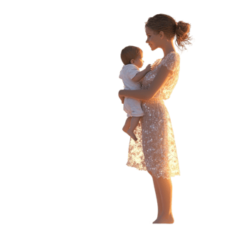 Mother Holding Baby in Loving Embrace png