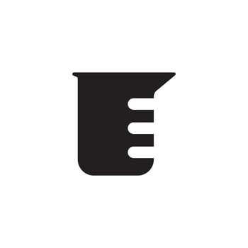 A black and white icon of a test tube vector
