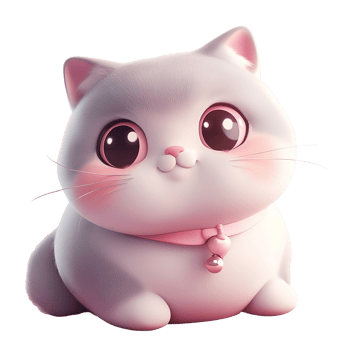 Adorable Chubby Kitten Wearing Pink Collar Isolated on Transparent Background png