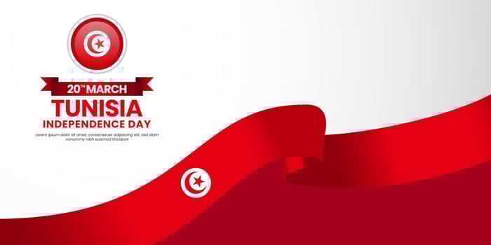 Tunisia national flag for Independence day background with copyspace vector