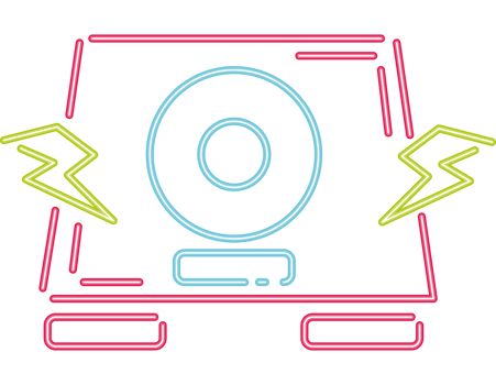 speaker music neon glow icon png