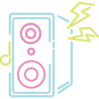 speaker music neon modern icon png
