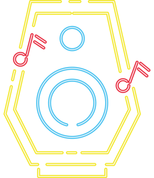 speaker music neon night icon png