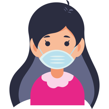 girl with medical mask png