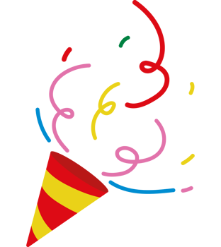 party horn confetti png