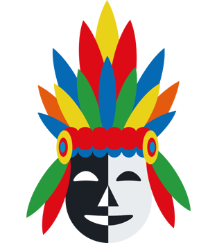 pasto narino carnival white and black mask png