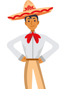 mexico charro with hat costume png