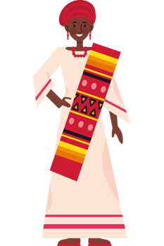 nigerian woman in kente dress png