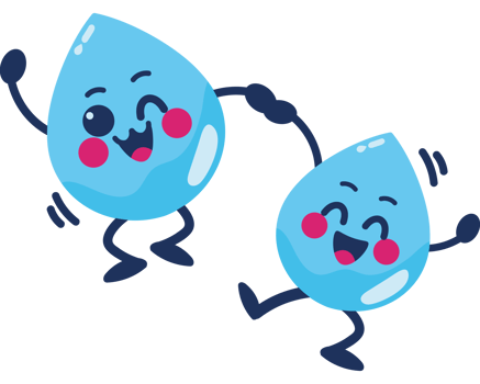 water day drops character celebrating png