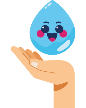 water day drop in hand cartoon png