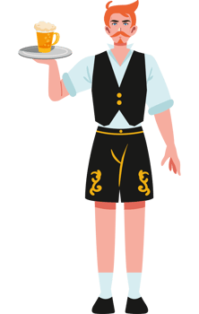 germany waiter man with beer png
