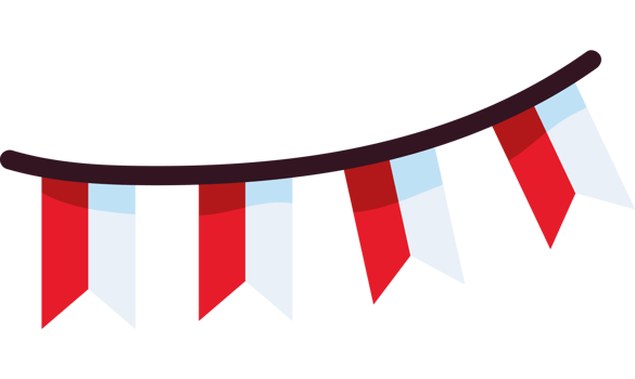 indonesia independence day bunting flags png