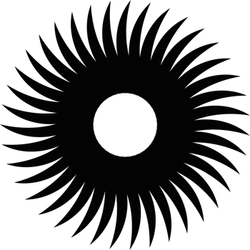 black sun abstract geometric shape png