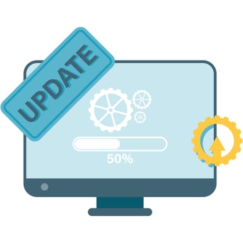 System Upgrade, business improvement and presentation vector
