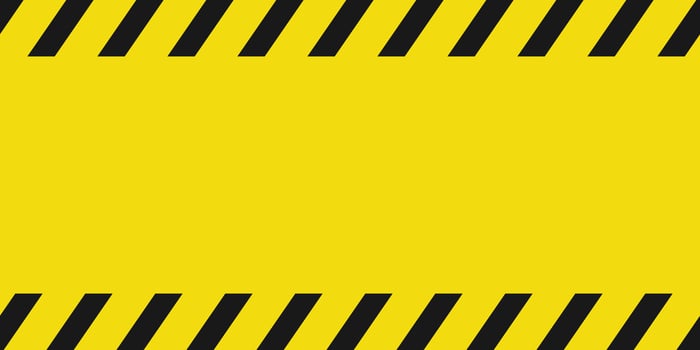 Black and yellow line striped caution and danger sign on yellow background design. vector