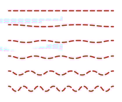Red strips dots lines set for graphic design, isolated on white. vector