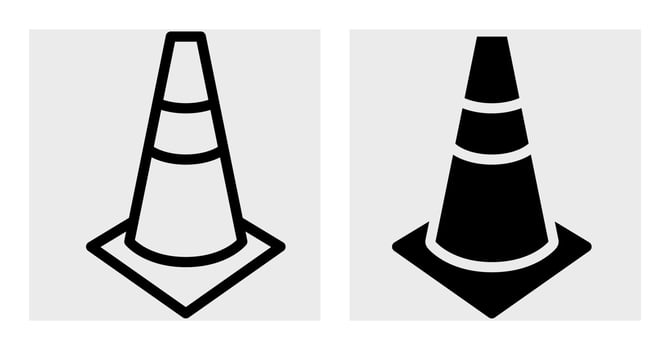 Traffic cone icon illustration vector