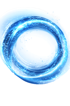 Abstract Blue Light Swirl Circle on Transparent Background png