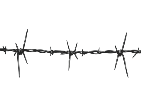 Dark Gray Barbed Wire on Transparent Background png