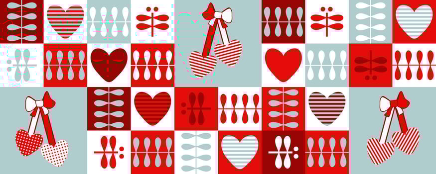 Spring horizontal banner for Martisor celebration design. Print for cup, mug, postcard, sticker. illustration. vector