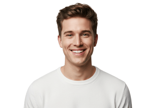 Happy Smiling Man Portrait Studio Shot Young Adult Male Guy Face Model White Clean Photo Image png