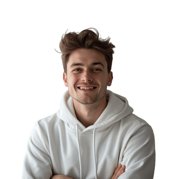 Happy Young Man Smiling White Hoodie Casual Portrait Male Face Model Black Person Joyful Studio png