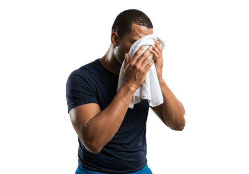Tired Athlete Wiping Sweat Fitness Workout Exercise Man Gym Body Male Towel Sport Human Black Image png