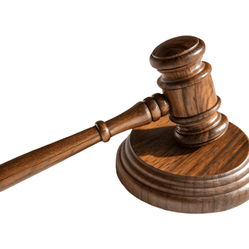 Wooden Judge's Gavel on transparent Background Symbolizing Justice and Authority png