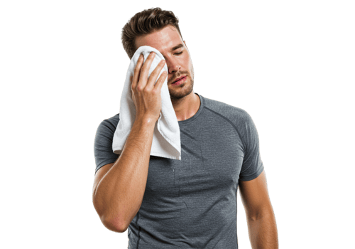 Tired Athlete Man Wiping Sweat Fitness Workout Gym Body Towel Model Black Sports Strong Studio png