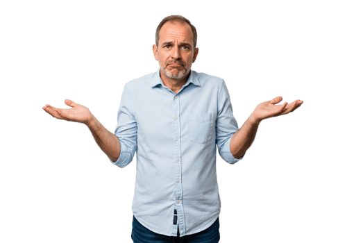 Confused Man Shrugging Shoulders Gesturing Uncertainty Casual Male Arms Doubt Adult Hands Black png