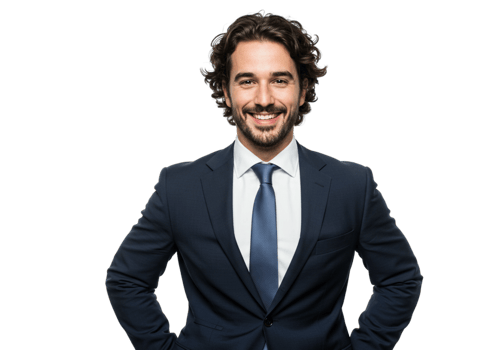 Confident Smiling Businessman Portrait Professional Success Tie Suit Male Dark Happy Happy Image png