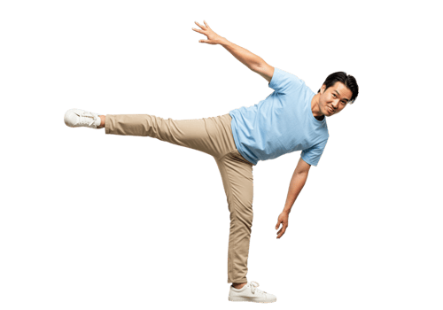 Athletic Man Balancing Pose Studio Shot Active Lifestyle yoga blue sport young adult beige health png