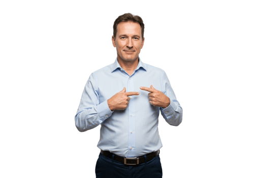 Confident Man Points at Himself Proud Achievement Success Male Black Image Happy Adult Studio Person png