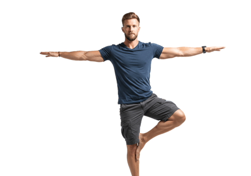 Fit Man Balancing Yoga Pose Fitness Studio Wellness Exercise zen body calm sport relax peace active png