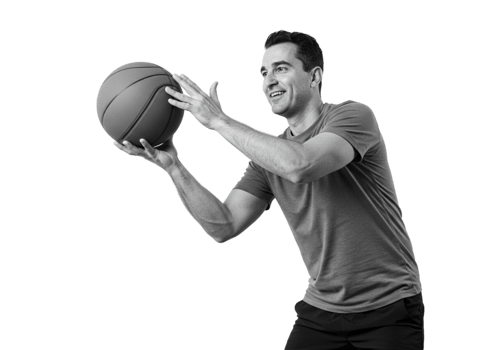 Man Playing Basketball Black White Studio Shot Athletic game sport photo image player active strong png