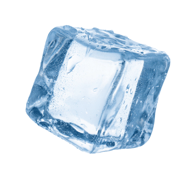 Ice cube with water on transparent background png