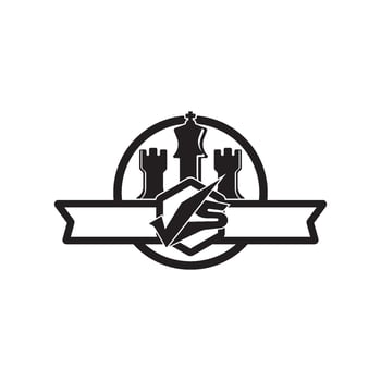 A black and white logo for a chess club vector