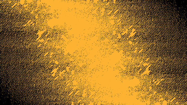 Yellow and black grunge abstract background in halftone style. vector