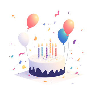 Celebration, festive, happy birthday cake png