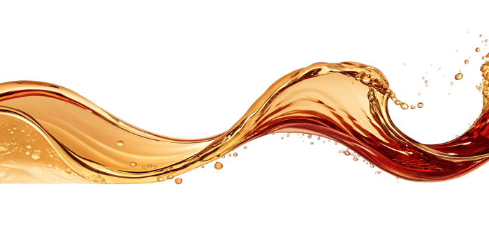 Abstract style showcasing a flowing wave of golden and red mix liquid isolated on transparency background png