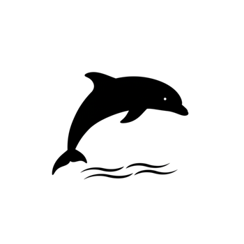 Elegant Dolphin Leaping Ocean Waves Simple Line Art Graphic Design Sea Jump Water White Black Marine png