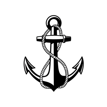 Nautical Anchor Rope Design Maritime Graphic Illustration Sea Art Ship Boat Hope Line Ocean Black png