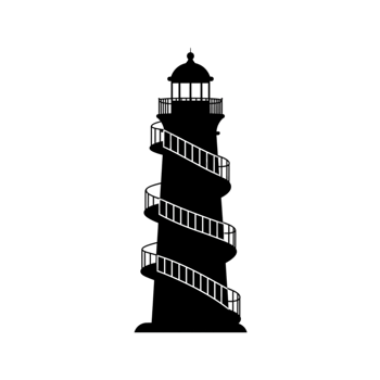 Lighthouse Silhouette Dramatic Spiral Staircase Night Ocean View sea dark tower black white coast png