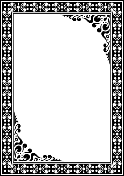 Ornate Vintage Frame Featuring Abstract Ethnic Pattern. png