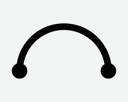 Arc Connect Two Point End to End Points Dot Icon Sign Symbol vector
