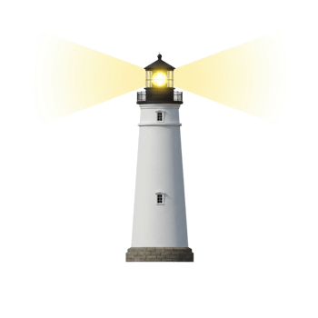 Bright Lighthouse Beacon Shining Light Beams Night Ocean 3d sea hope dark coast shore tower white png