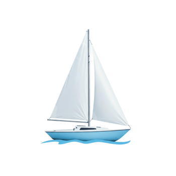 Elegant White Sailboat Sailing on Calm Blue Water Ocean Sea Ship Yacht Sport Summer Travel Marine png