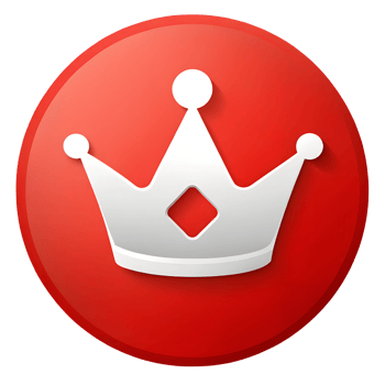 3D Red crown icon isolated on transparent background png