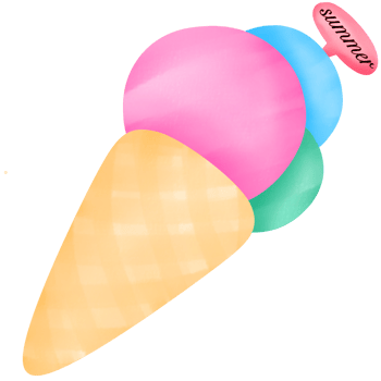 Ice cream cone with a Summer sign png