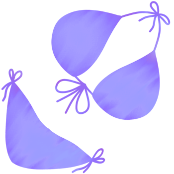 Brightly purple colored bikini swimsuit png